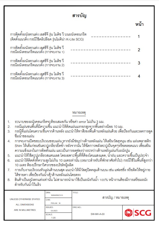 Modish-แบบติดตั้ง SCG MODISH-V แนวตั้ง บนผนังคอนกรีต